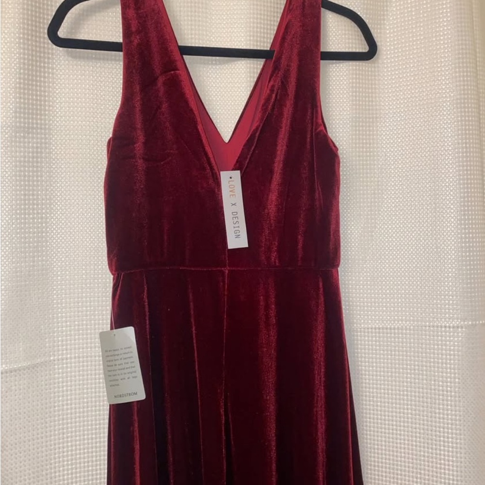 Elegant Red Velvet Dress